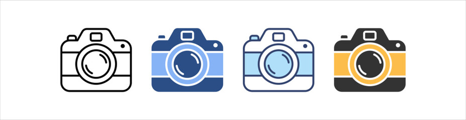 Camera Icon Set Multiple Style Collection