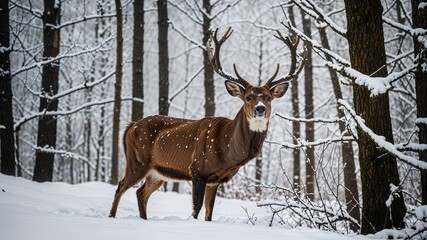 deer in snow