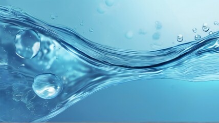 Abstract blue water wave with bubbles, perfect for nature, ocean, and aquatic themed designs