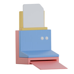 Office printer 3d icon colorful style