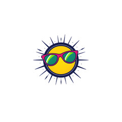 A cartoon sun with sunglasses on it