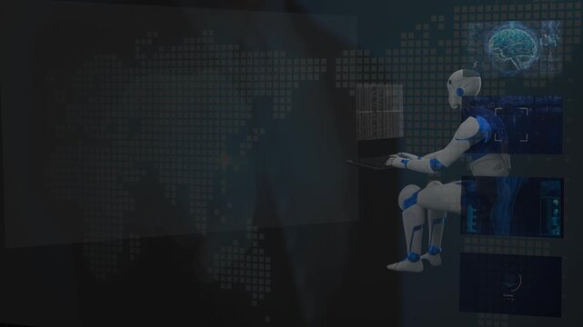 Artificial Intelligence Bot type code data. Digital Surveillance