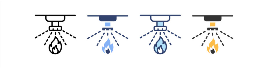 Sprinkler Icon Set Multiple Style Collection