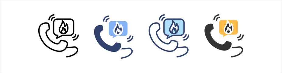 Fototapeta premium Emergency Call Icon Set Multiple Style Collection