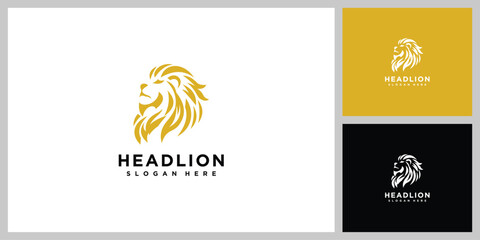 lion head logo vector design