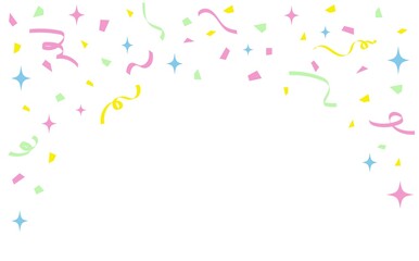 かわいい配色の紙吹雪装飾背景素材