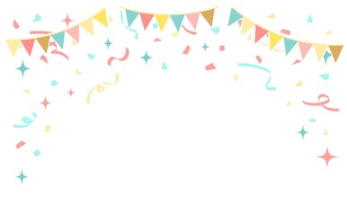 柔らかい配色に紙吹雪背景素材