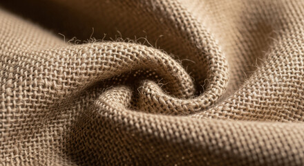 Fototapeta premium Intricate woven texture of natural burlap fabric exhibiting depth and detail featuring organic