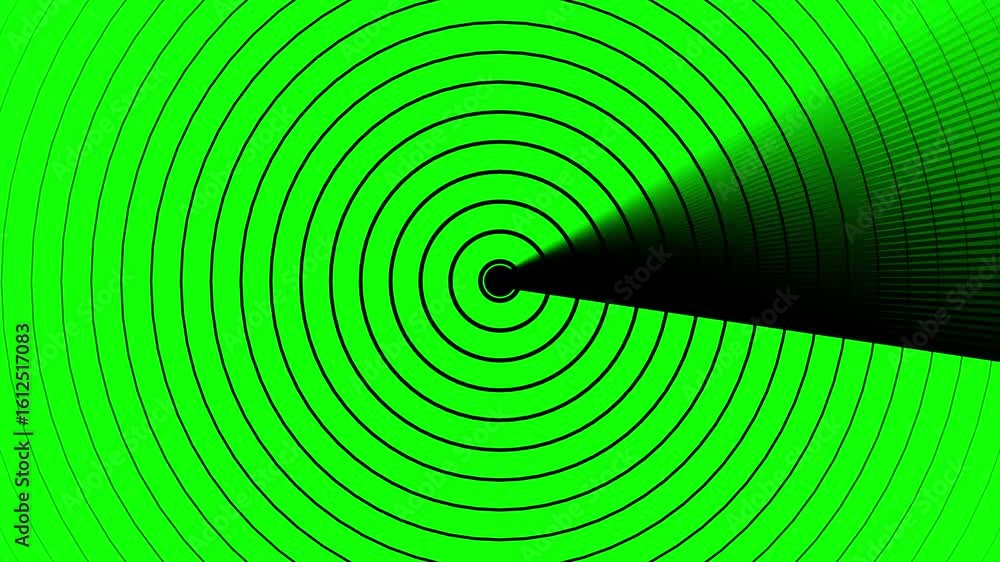 Poster radar screen animation with scanning signal and passing waves. radar screen detects movement using r