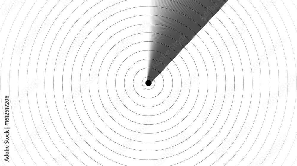 Poster radar screen animation with scanning signal and passing waves. radar screen detects movement using r