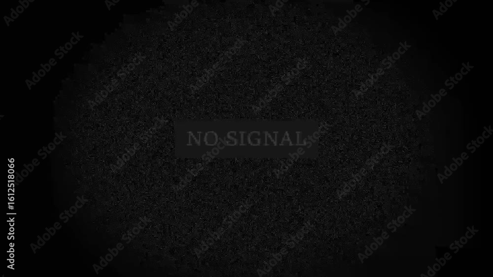 Poster no signal. vintage analog television shows flickering static and disrupted signal. black and white n