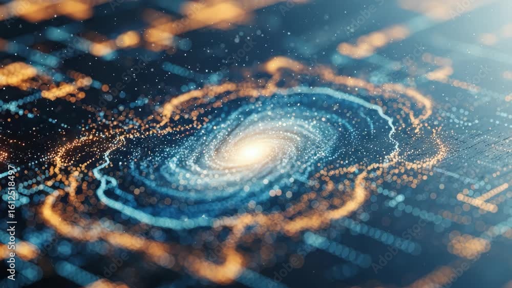 Poster a stunning digital representation of a galaxy swirling with bright cosmic colors set against a backd