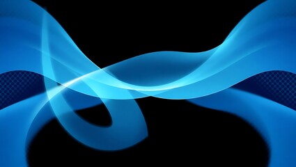 Elegant vector wallpaper with halftone ripples in midnight blue gradients on black background