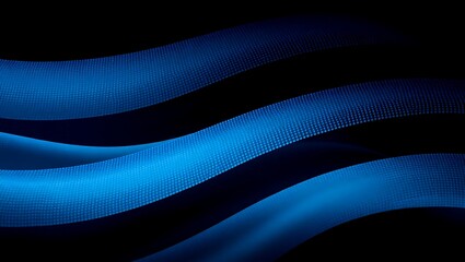 Elegant vector wallpaper with halftone ripples in midnight blue gradients on black background