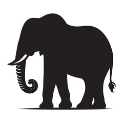 Fototapeta premium A black silhouette of an Elephant vector