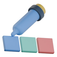 Color picker tool 3d icon colorful style