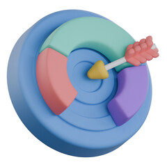 KPI goal tracker 3d icon colorful style