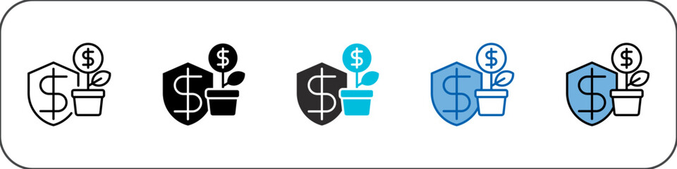 Investment Icon Pack Multistyle Illustration