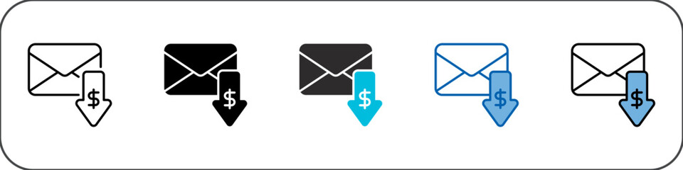 Salary Icon Pack Multistyle Illustration