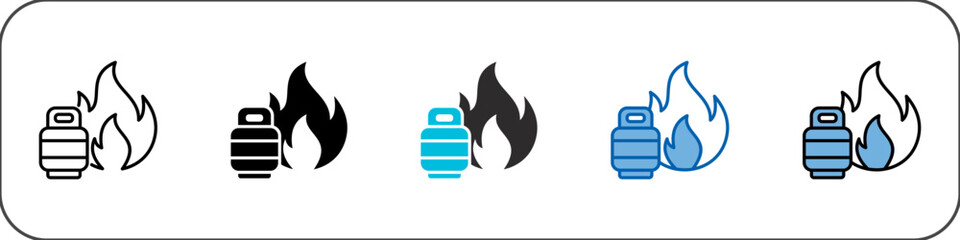Gas Icon Pack Multistyle Illustration