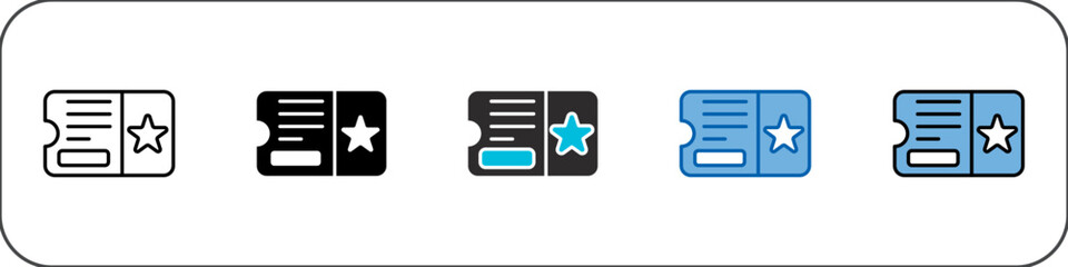 Ticket Icon Pack Multistyle Illustration