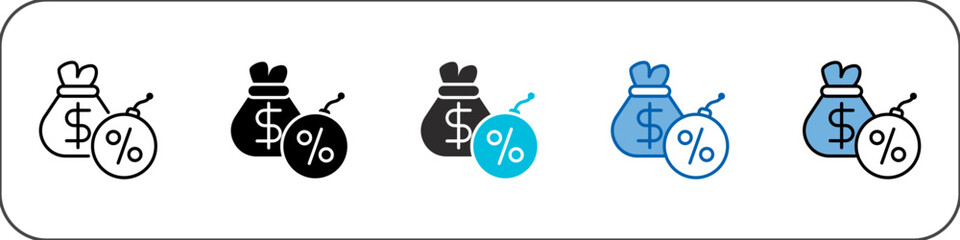 Debt Icon Pack Multistyle Illustration