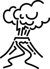 Volcano erupting icon doodle outline Illustration