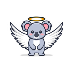 Fototapeta premium vector logo, clean minimalist Koala with Angel Wings