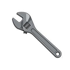 Obraz premium Adjustable Wrench Vector Illustration