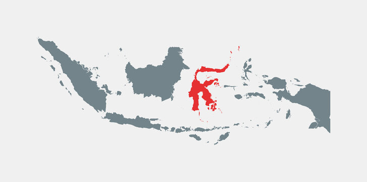 Indonesia map. Map of Indonesia with provinces. Indonesia country map (Sulawesi)
