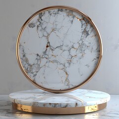 White golden luxury 3d round podium for product display, Elegant white round podium, Minimal white circular platform, product mockup, mockup, podium