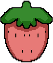 Strawberry Pixel Art – Cute 8-Bit Fruit Illustration, Retro Game Style Pixelated Strawberry Clipart, Kawaii Red Berry Icon for Digital Design, Sticker, Asset, or Summer Food Graphic Element