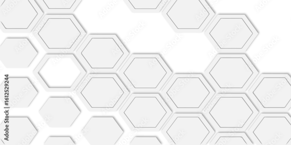 Poster white honeycomb pattern with repeating hexagonal shapes and a clean and modern design aesthetic.