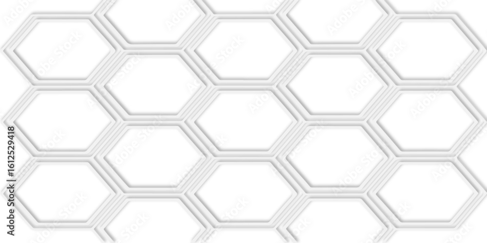Poster white honeycomb pattern with repeating hexagonal shapes and a clean and modern design aesthetic.