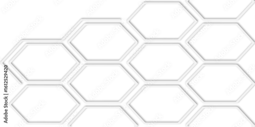Poster white honeycomb pattern with repeating hexagonal shapes and a clean and modern design aesthetic.