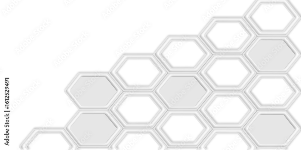 Poster white honeycomb pattern with repeating hexagonal shapes and a clean and modern design aesthetic.