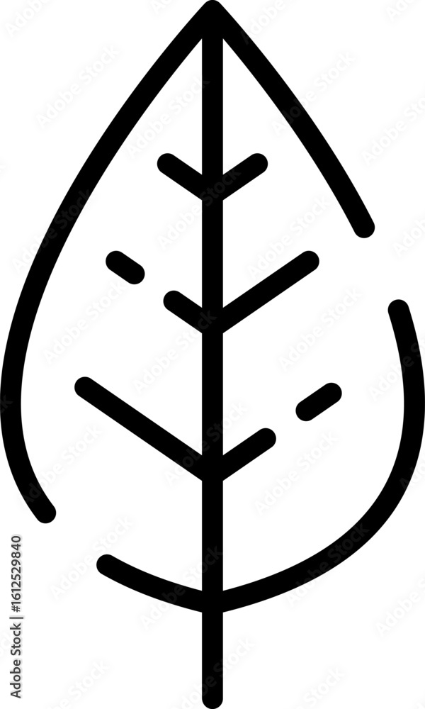 Poster minimal line art leaf icon representing nature and simplicity