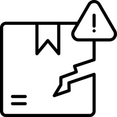 Black faulty product icon - outline