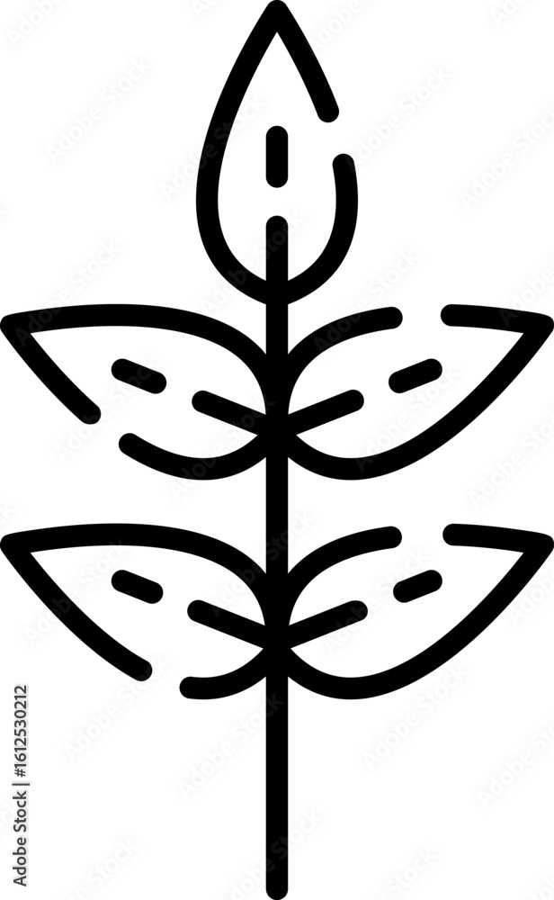 Poster minimal line art leaf icon representing nature and simplicity