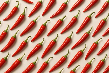 red chili peppers background. Seamless pattern of chili