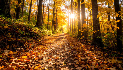 Obraz premium 秋の山道