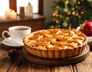 Apple pie, tea, Christmas