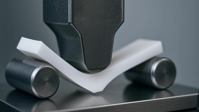 Plastic bending test machine performing quality control in manufacturing processes ensuring material strength and durability through precise testing