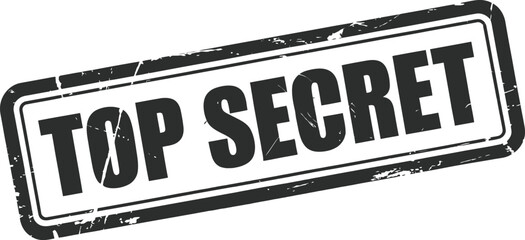 Top secret stamp symbol for confidential information and classified documents