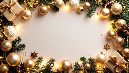 Festive Holiday Background Featuring Cozy Christmas Lights and Classic Seasonal Ornaments