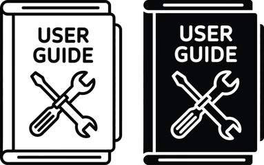 User guide manuals with screwdriver and wrench icons