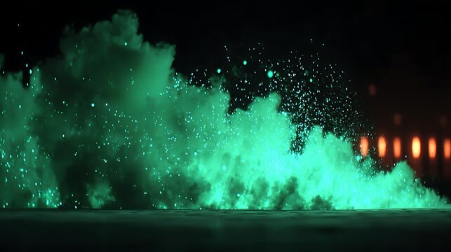 Green Smoke Effect with Light Streaks