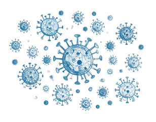 Pathogen Molecule Illustration Representing Contagious Disease
