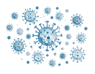 Pathogen Molecule Illustration Representing Contagious Disease