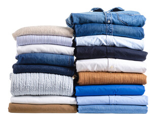 Neatly Folded Laundry Stack PNG